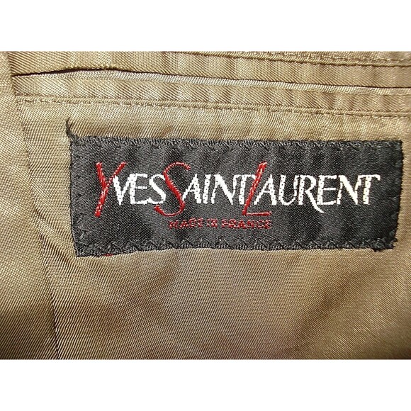 Yves Saint Laurent Mens 44 Tan Wool Silk Lined Dress Jacket Coat Size 44 - Picture 8 of 8